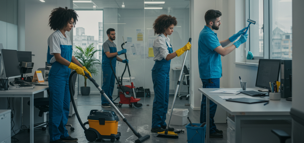 A photo of people doing professional cleaning